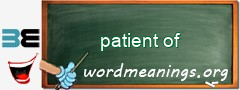 WordMeaning blackboard for patient of